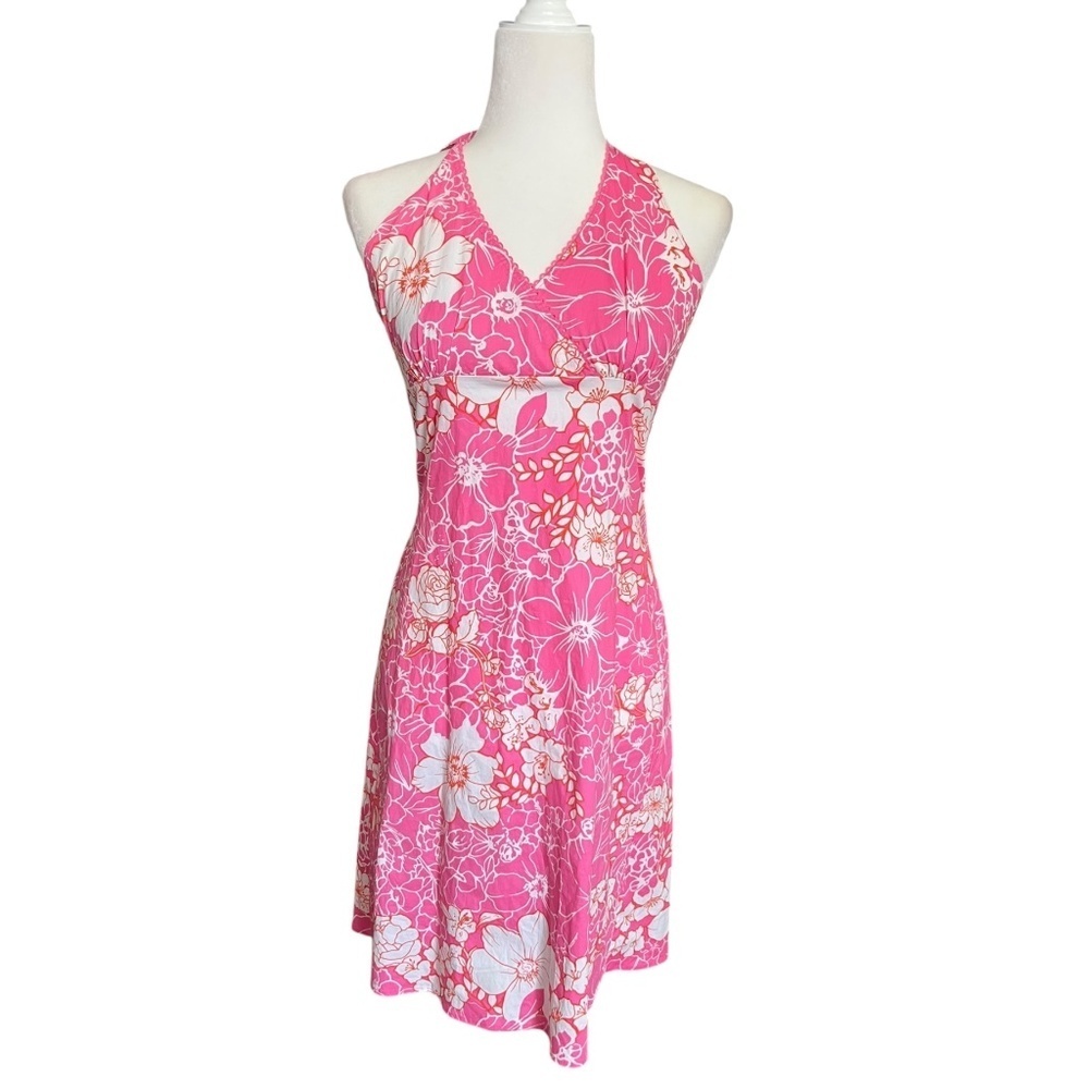 Vintage y2k Hawaiian Floral Halter Dress